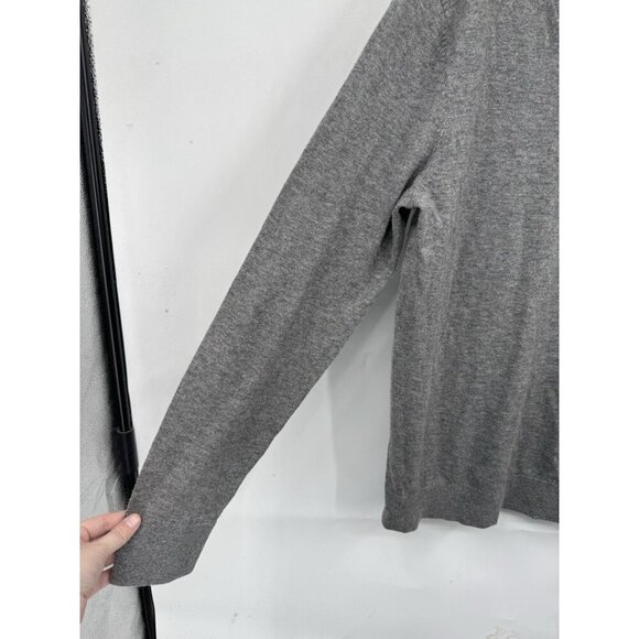 Abercrombie & Fitch Wool Cotton Blend V Neck Sweater Men Medium Grey Minimalist - Picture 5 of 6